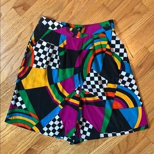 Vintage multicolor high waist shorts